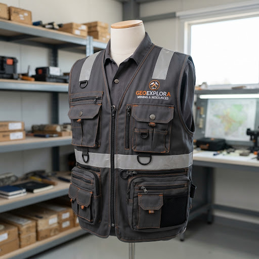 Professional photography of a high-end geologist vest